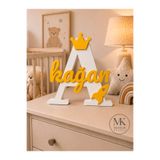 MK DESIGN STUDIO 20 cm Kişiye Özel İsimli Dekoratif Harf | İki İsim Seçeneği | Bebek ve Çocuk Odası İsim Süsü | Kapı Süsü | İsime özel Anahtarlık Hediye