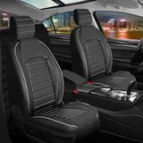 Mk Express Ford Focus 2 Uyumlu Ön Arka 5 Li Set Orjinal Serisi Oto Koltuk Kılıfı Siyah Beyaz Renk - Siyah - Beyaz