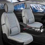 Mk Express Geely Emgrand Uyumlu Ön Arka 5 Li Set Yarı Deri Norveç Serisi Oto Koltuk Kılıfı Açık Gri Renk