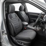 Mk Express Mk -Peugeot 206 Uyumlu Deri Oto Koltuk Kılıfı 5 Li Set Classy Serisi Gri Siyah Renk - Gri - Siyah