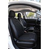 Mk Express Opel Corsa D Uyumlu Mask Deri Detaylı Oto Koltuk Kılıfı Siyah Beyaz Renk - Siyah - Beyaz