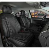 Mk Express Peugeot 206 Lüks Deri Oto Koltuk Kılıfı Ön/Arka Set Exclusive Siyah Beyaz