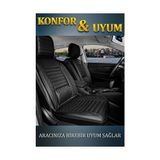 Mk Express peugeot 206 Lüx Deri Oto Koltuk Kılıfı Ön Arka Takım Elit Serisi Tam Siyah - Universal