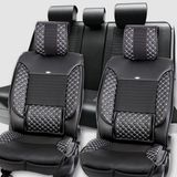Mk Express peugeot 206 Uyumlu Ön Arka 5 Li Set Barosa Serisi Oto Koltuk Kılıfı Siyah Beyaz Renk - Siyah - Beyaz
