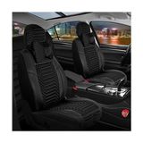 Mk Express peugeot 307 Lüx Full Deri Oto Koltuk Kılıfı Ön Arka Takım (Giydirme Tip) Tam Siyah - Universal