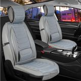 Mk Express Volkswagen Bora Uyumlu Ön Arka 5 Li Set Yarı Deri Miami Serisi Oto Koltuk Kılıfı Açık Gri Renk