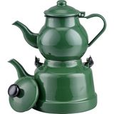 M&K Kitchen Ebru Emaye Yeşil Çaydanlık Takımı Vintage Nostalji Orta Boy Eçty-03