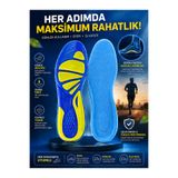 MK MAKERS Yumuşak Jel, Rahat, Konfor, Günlük ve Spor Ayakkabılar İçin Ortopedik Destekli İç Tabanlık