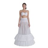 MK MODA ATELİER 3 Telli, 2 Fırfırlı Helen Gelinlik, Abiye ve Kaftan için Rahat Adım Yürüme Jupon Tarlatan J-602C ekru M