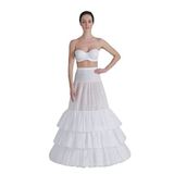 MK MODA ATELİER 3 Telli, 3 Fırfırlı Helen Gelinlik, Abiye ve Kaftan için Rahat Adım Yürüme Jupon Tarlatan J-603C ekru M