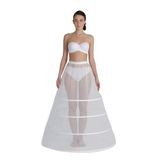 MK MODA ATELİER 4 Telli Elastik A Kesim Gelinlik,kaftan Ve Abiye Jupon Tarlatan J-906ED ekru M