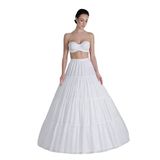 MK MODA ATELİER 4 Telli Elastik Bantlı A Model Gelinlik, Abiye, Kaftan için Jupon Tarlatan J-91.320E ekru M