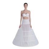 MK MODA ATELİER 4 Telli Elastik Korseli Jupon A Kesim Gelinlik, Kaftan ve Abiye için Tarlatan J-157C ekru M