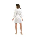 Mk Moda Atelier Kadın Bride Nakışlı Mini Sabahlık BR-302RS/E - L - XL - Ekru