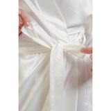 Mk Moda Atelier Kadın Bride Nakışlı Mini Sabahlık BR-302RS/E - S - M - Ekru