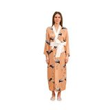MK MODA ATELİER | Sheima Kadın Flamingo Desenli Uzun Sabahlık MN-17/98844 turuncu M-L