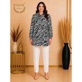 Mk Moda Başak Seul Gömlek - 3XL - Siyah - Beyaz
