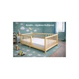 Mk Montessori Modüler 60cm Bariyerli Ayakli-ayaksiz Montessori Bebek Ve Çocuk Karyolasi Bej