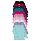 MK Mukko Kids Çocuk Uzun Kollu Tişört - Kız Erkek Çocuk 10'Lu Set Basic Mevsimlik Üst Badi T-shirt