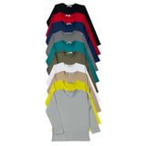 MK Mukko Kids Çocuk Uzun Kollu Tişört-Kız Erkek Çocuk Uzun Kollu Tshirt-10'Lu Set Basic Mevsimlik Üst Badi T-shirt