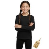 MK Mukko Kids Siyah Çocuk Tişört - Kız Erkek Çocuk Siyah Renkli Basic Mevsimlik Uzun Kollu T-shirt