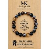 Mk Tasarım Gerçek Akik Bileklik Mk.7000.832- Rahatlık-Dinginlik-Enerji- Stres Bilekliği