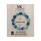 Mk Tasarım Gerçek Akik Taşı Bileklik Mk.7000.821- Rahatlık-Dinginlik-Enerji- Stres Bilekliği