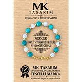 MK TASARIM GERÇEK HAVLİT TAŞI-TURKUAZ TAŞI BİLEKLİK MK.7000.872- RAHATLIK-DİNGİNLİK-ENERJİ- STRES BİLEKLİĞİ