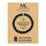 MK TASARIM GERÇEK ONİKS TAŞI ERKEK BİLEKLİK MK.8000.001 - RAHATLIK-DİNGİNLİK-ENERJİ- STRES BİLEKLİĞİ