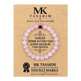 MK TASARIM GERÇEK PEMBE KUVARS BİLEKLİK MK.7000.861- RAHATLIK-DİNGİNLİK-ENERJİ- STRES BİLEKLİĞİ
