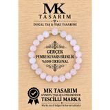 MK TASARIM GERÇEK PEMBE KUVARS BİLEKLİK MK.7000.874- RAHATLIK-DİNGİNLİK-ENERJİ- STRES BİLEKLİĞİ- RENKLERİ BOYA DEĞİLDİR -KENDİ RENGİDİR