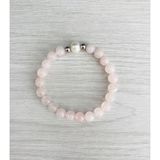 MK TASARIM Gerçek Pembe Kuvars Taşı - İnci Bileklik – MKT.1.101.34- TAŞLARIN KENDİ RENGİDİR, BOYA DEĞİLDİR