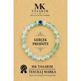 Mk Tasarım Gerçek Prehnite Taşı Bileklik Mk.7000.854- Rahatlık-Dinginlik-Enerji- Stres Bilekliği