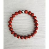 Mk Tasarım Gerçek Red Jasper Taşı - İnci Bileklik – Mkt.1.101.43- Taşların Kendi Rengidir, Boya Değildir