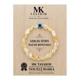 Mk Tasarım Gerçek Sitrin Taşı Bileklik Mk.300.4