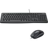 MK120 USB Kablolu Klavye Mouse Seti, Tam Boyutlu, Sağ ve Sol Elle Kullanıma Uygun Mouse, Sıvı Dökülmesine Dayanıklı, Türkçe Q Klavye, Siyah
