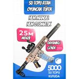Mk6 Su Topu Atan Oyuncak Tüfek Gel Blaster 71 cm Büyük Boy Hem Otomatik Hem Manuel - Bej