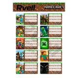 MKARAKAN RVELL İSİM ETİKETİ MINECRAFT DESENLİ 20 ADET 008
