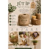 MKC STUDIO Jüt İp | Mum Yapımı, Üzüm Salkımı Sabun, Makrome ve Dekoratif Hobi İpi (Jüt İpi)