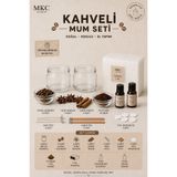 MKC STUDIO Kahveli Mum Yapım Seti – 2’li Kavanoz, 1 KG Parafin, Kahve Esansı ve Süslemeli Hobi Seti