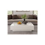 mkcarbone Kare Traverten Mermer Desenli Modern Orta Sehpa,