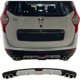 MKG Otomotiv Dacia Lodgy Gri Difüzör 4 Krom Egzoz Görünümlü Difizör Arka Ek Body Kit