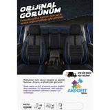 MKG Otomotiv Fiat Doblo 1 Phantom Siyah Mavi Tüyü Ticari 2+1 Oto Koltuk Kılıfı Tam Set -Ortopedik-Kolay Montaj-Terletmez 2001 - 2010