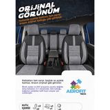 MKG Otomotiv Fiat Doblo 2 Phantom Gri Tay Tüyü Ticari 2+1 Oto Koltuk Kılıfı Tam Set -Ortopedik-Kolay Montaj-Terletmez 2010 - 2015