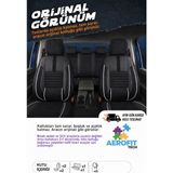 MKG Otomotiv Fiat Doblo 2 Phantom Siyah Beyaz Tüyü Ticari 2+1 Oto Koltuk Kılıfı Tam Set -Ortopedik-Kolay Montaj-Terletmez 2010 - 2015