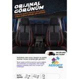 MKG Otomotiv Fiat Doblo 3 Phantom Siyah Kırmızı Tüyü Ticari 2+1 Oto Koltuk Kılıfı Tam Set -Ortopedik-Kolay Montaj-Terletmez 2015 - 2023