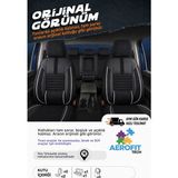 MKG Otomotiv Lincoln Mark Phantom Siyah Beyaz Tay Tüyü Oto Koltuk Kılıfı Tam Set -Ortopedik-Kolay Montaj-Terletmez 1993-2000