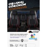 MKG Otomotiv Lincoln Mark Phantom Siyah Kırmızı Tay Tüyü Oto Koltuk Kılıfı Tam Set -Ortopedik-Kolay Montaj-Terletmez 1993-2000