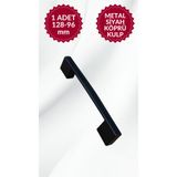 MKLAKS 128.96mm KÖPRÜ Alüminyum Metal KULP (SİYAH) Mobilya Mutfak Çekmece Dolap Kapak – Dayanıklı Tasarım