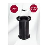 MKLAKS Jumbo Plastik Ayarlanabilir Dolap Mobilya Koltuk Kanepe Ayağı Siyah Ayaklar 10 Cm